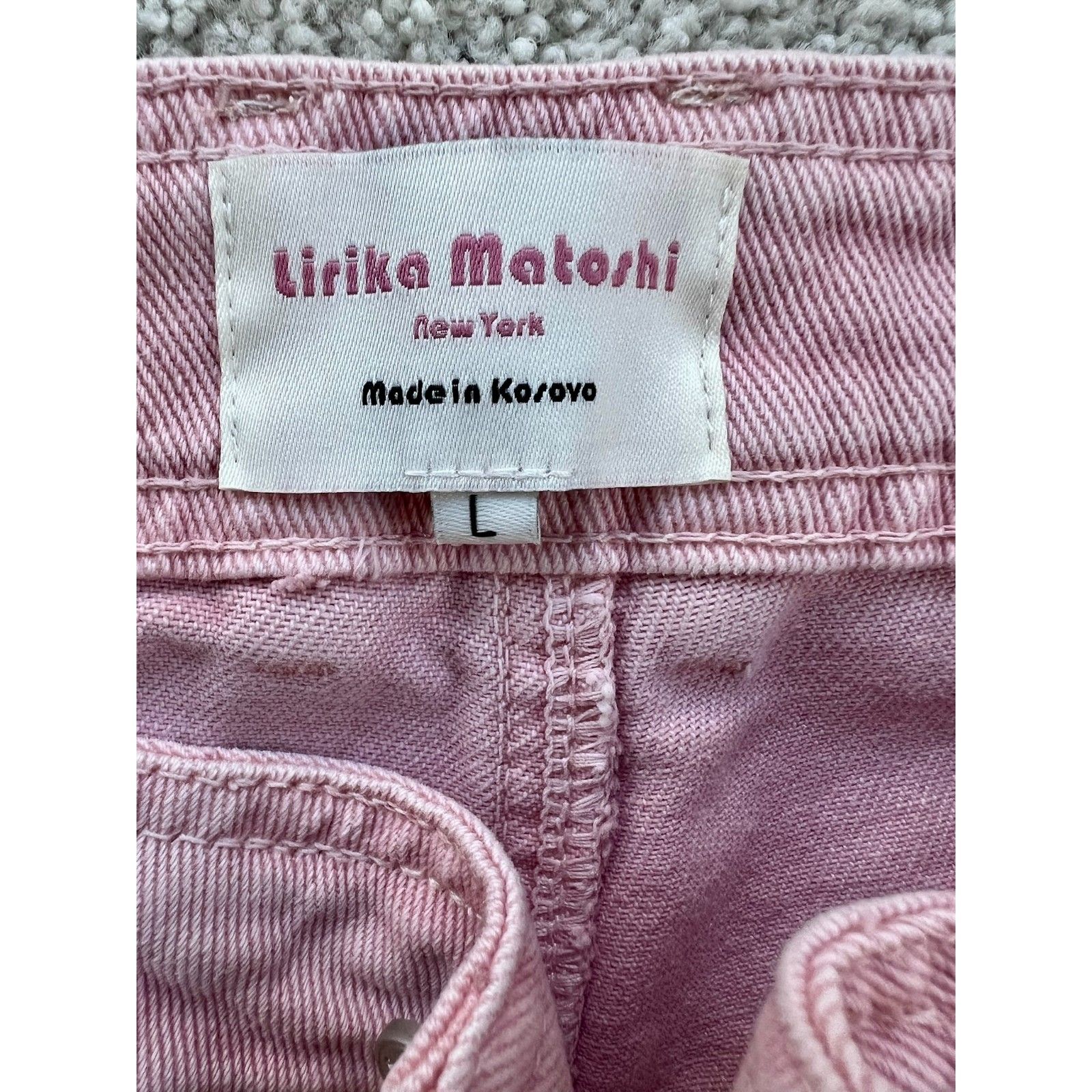 Nwot Lirika Matoshi Pink Bow Jeans Size Large — image 5 of 8